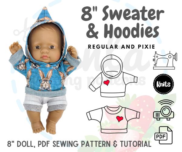 Sweater and Hoodies 8 Doll menta sewing patterns