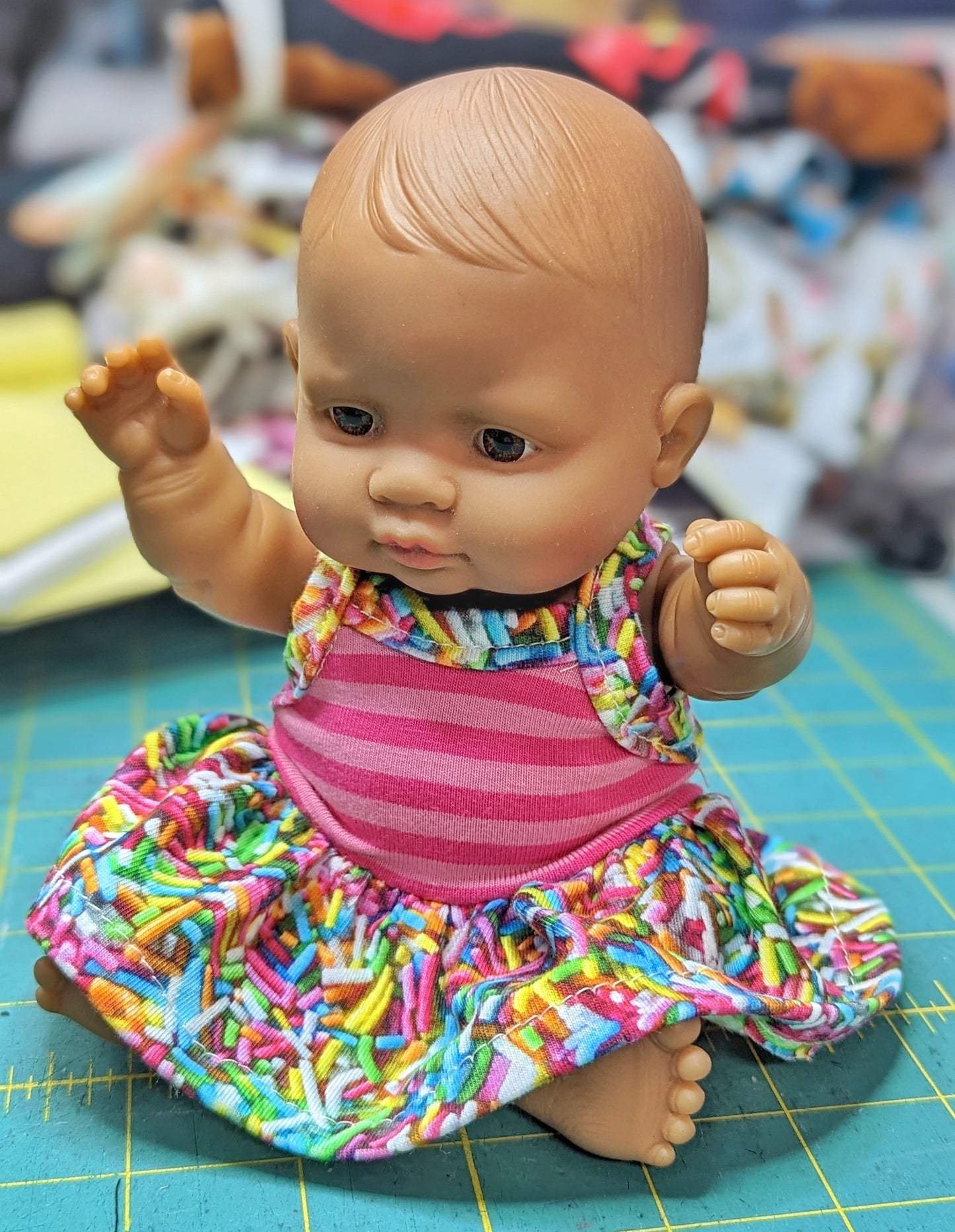 Strap Dress, Shirt and Skirt 8" Doll
