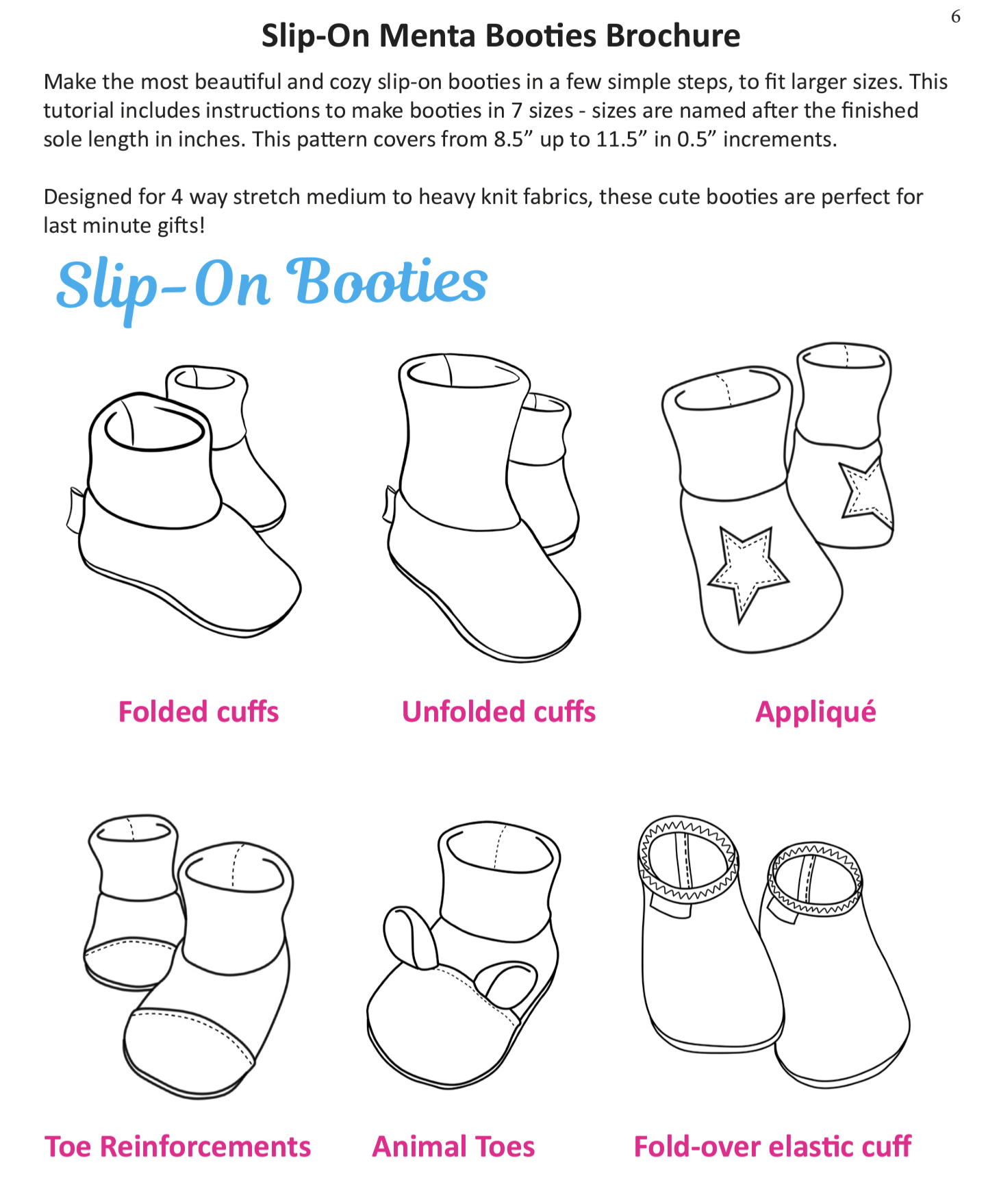 Adult Slip-On Menta Booties