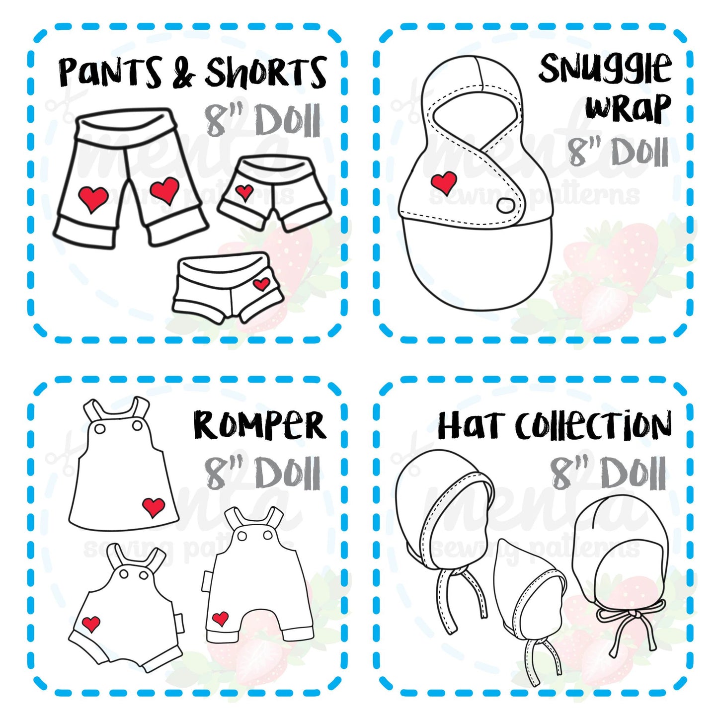 8" Doll Pattern Bundle (8 patterns)