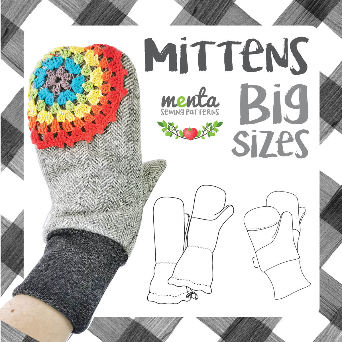 BIG Overall Menta Mittens (adult)