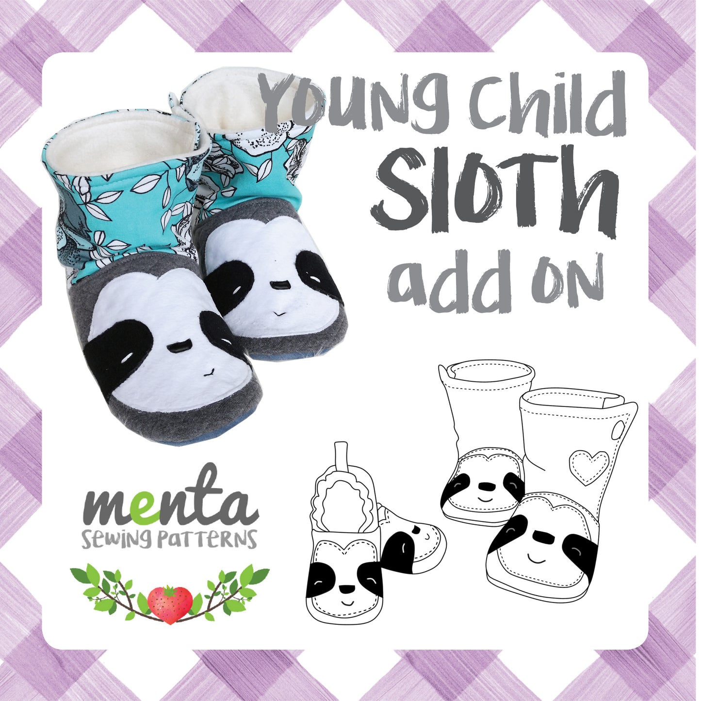 Young Child Sloth Add-on Booties/Shoes