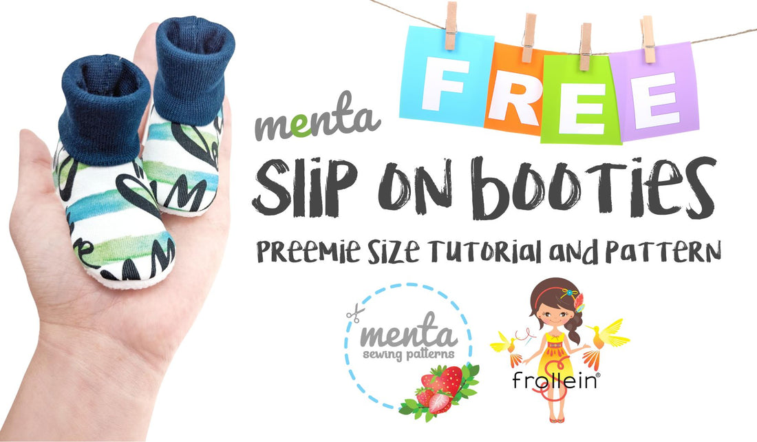 FREE Preemie Slip-on Menta Booties Sewing Pattern
