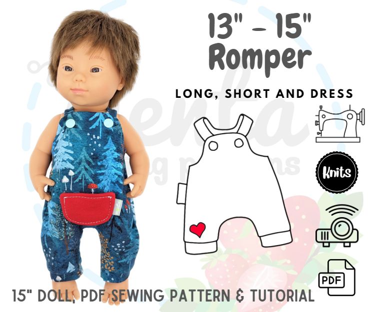 Romper and Dress 13" to 15" Dolls