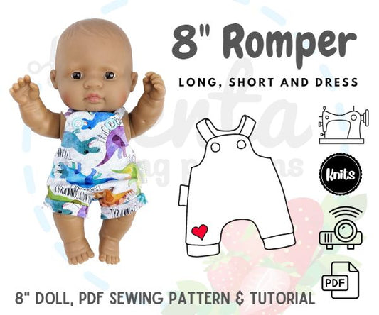 Romper and Dress 8" Doll