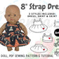 Strap Dress, Shirt and Skirt 8" Doll
