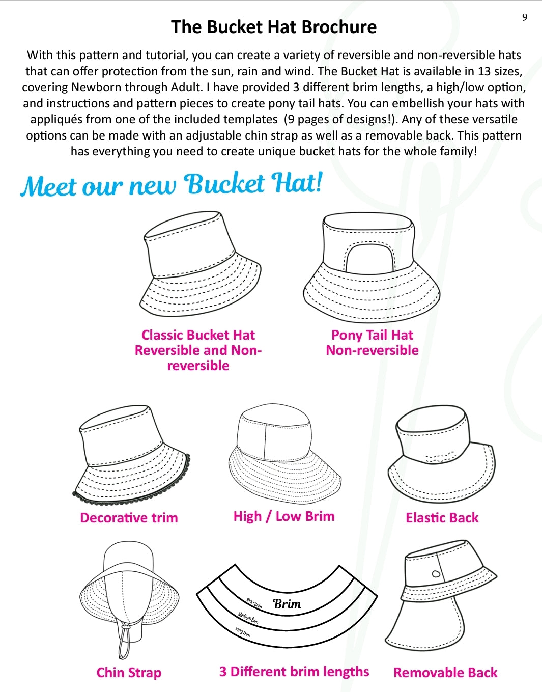 Printable bucket best sale hat pattern