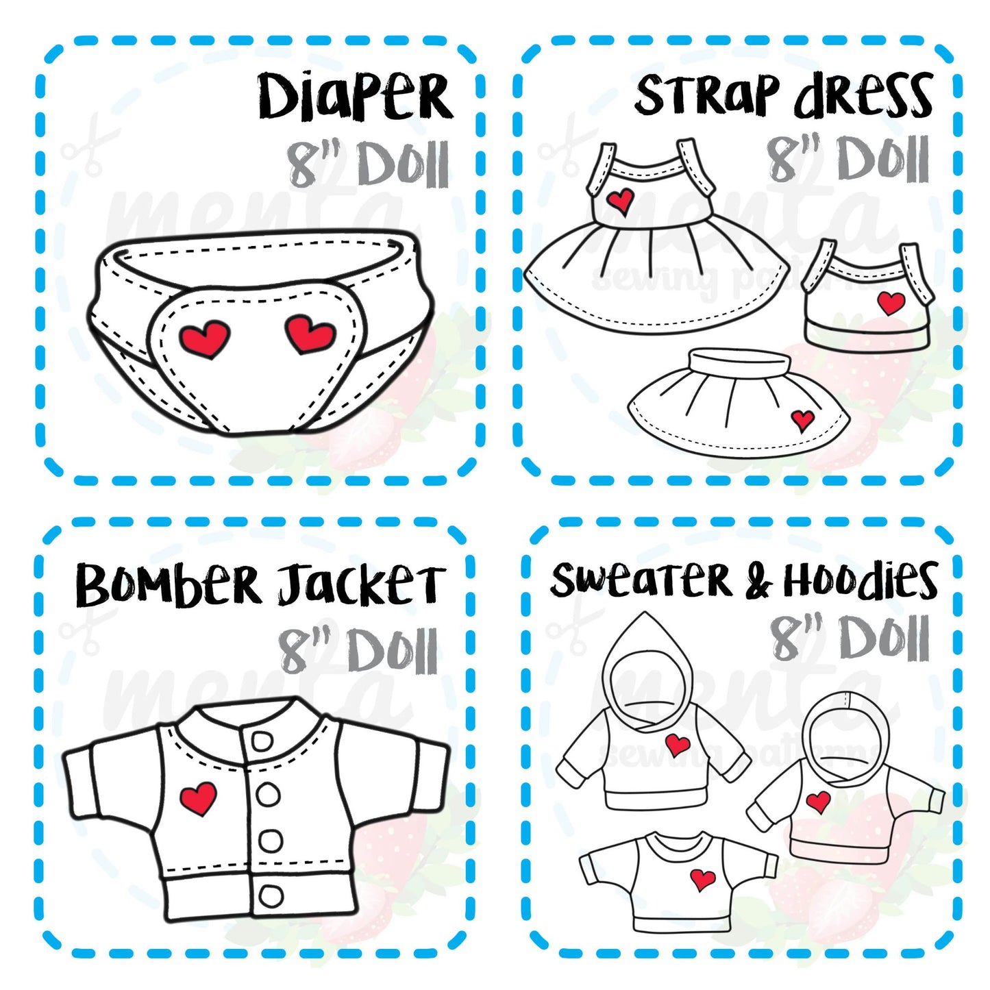 8" Doll Pattern Bundle (8 patterns)