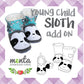 Young Child Sloth Add-on Booties/Shoes